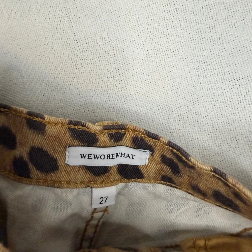 WeWoreWhat Womens Leopard Print High Rise Skinny Pants Tan Black Size 27